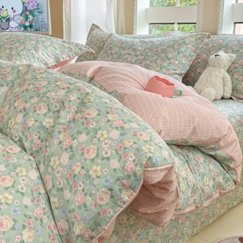 [Only Quilt Cover] Elegant Countryside Style Bedding Spring and Summer Double-Plate Printing Quilt Cover Machine Washable