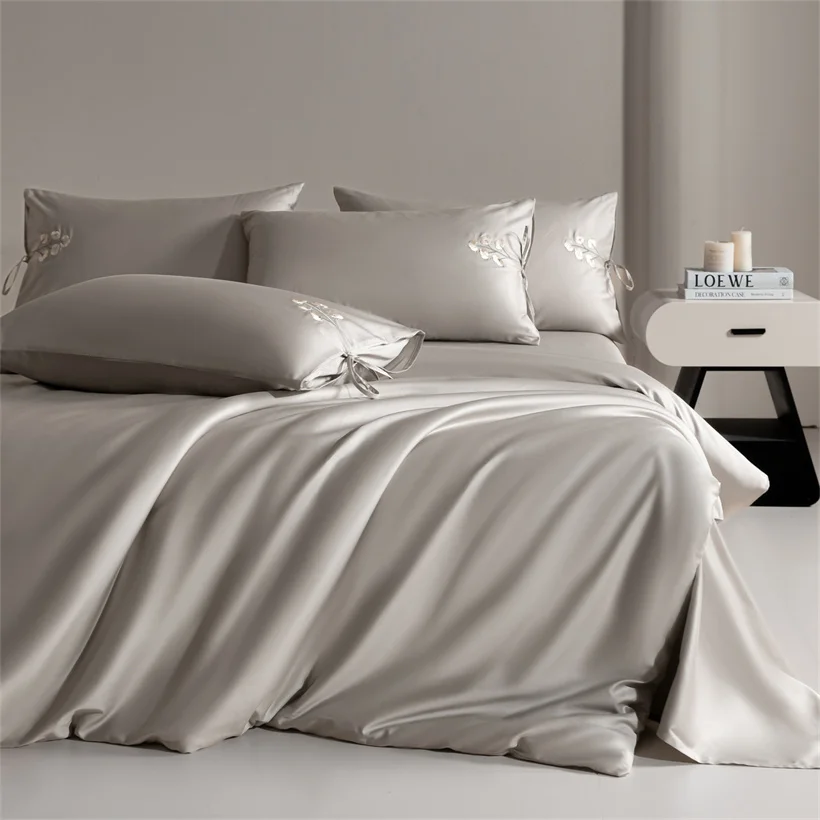 100% Egyptian Cotton Duvet Cover Set Queen King Size 1000 Thread Count Sateen Bedding Set Soft High End Bed Sheet Set All Season