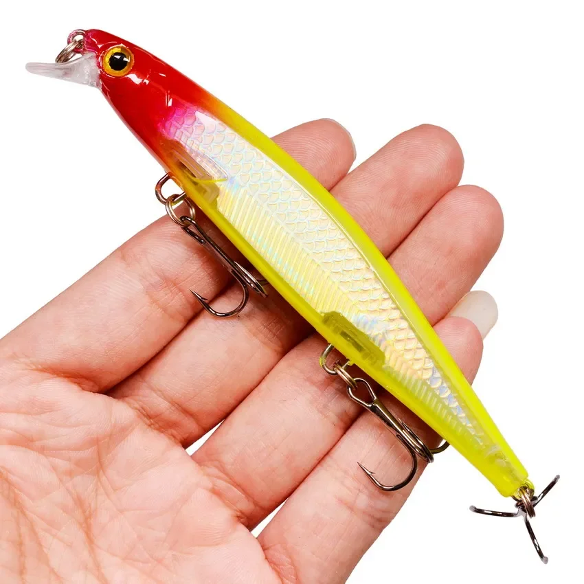 11cm 12.9g Minnow Fishing Lure Laser Hard Artificial Bait 3D Eyes Fishing Wobblers Pike Carp Bait Crankbaits Fishing Tackle