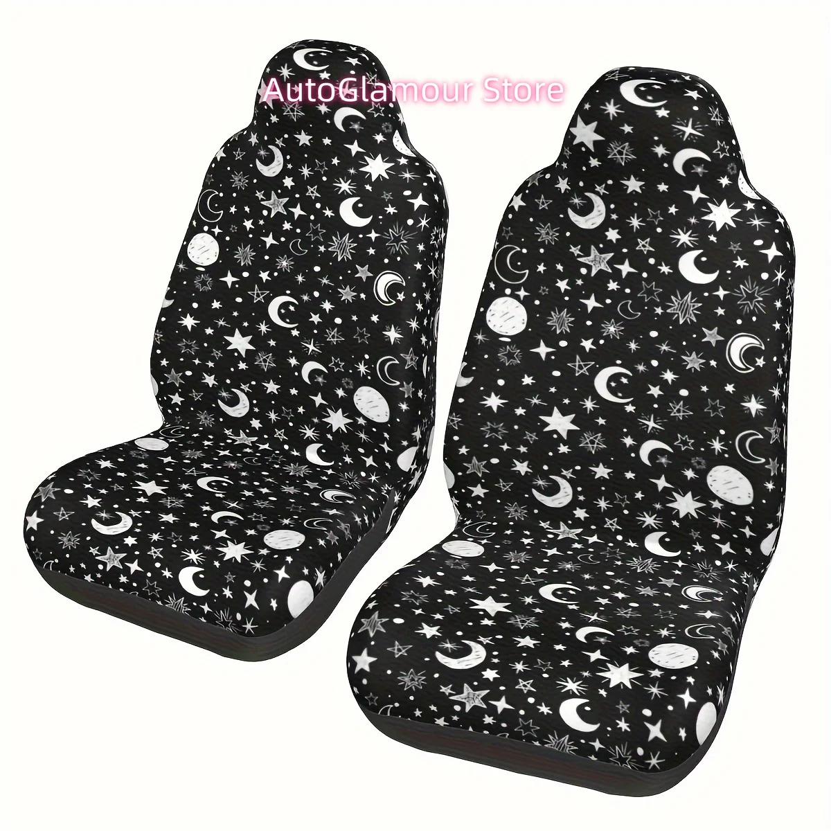 Single Moon & Stars Car Seat Cover - Universal Front Seat Protector for Both Women And Men, Car Interior Additions, Stretchable