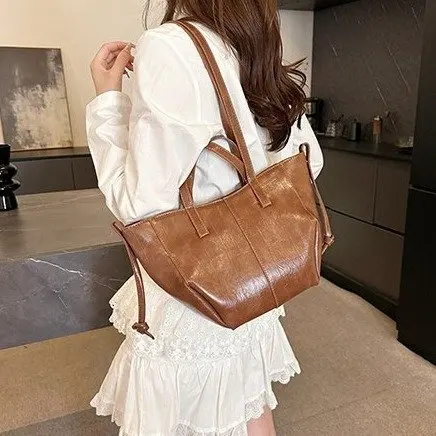 ‌ 2025 Nuova borsa tote grande retrò: borsa a tracolla casual con tracolla regolabile, borsa da pendolare versatile per lavoro e shopping, leggera ‌