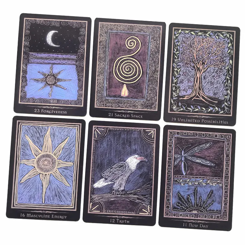 Hot sales Shamanic Healing Oracle Tarot Card Fate Divination Prophecy Card Family Party Game Tarot 44 Card Deck PDF Guide