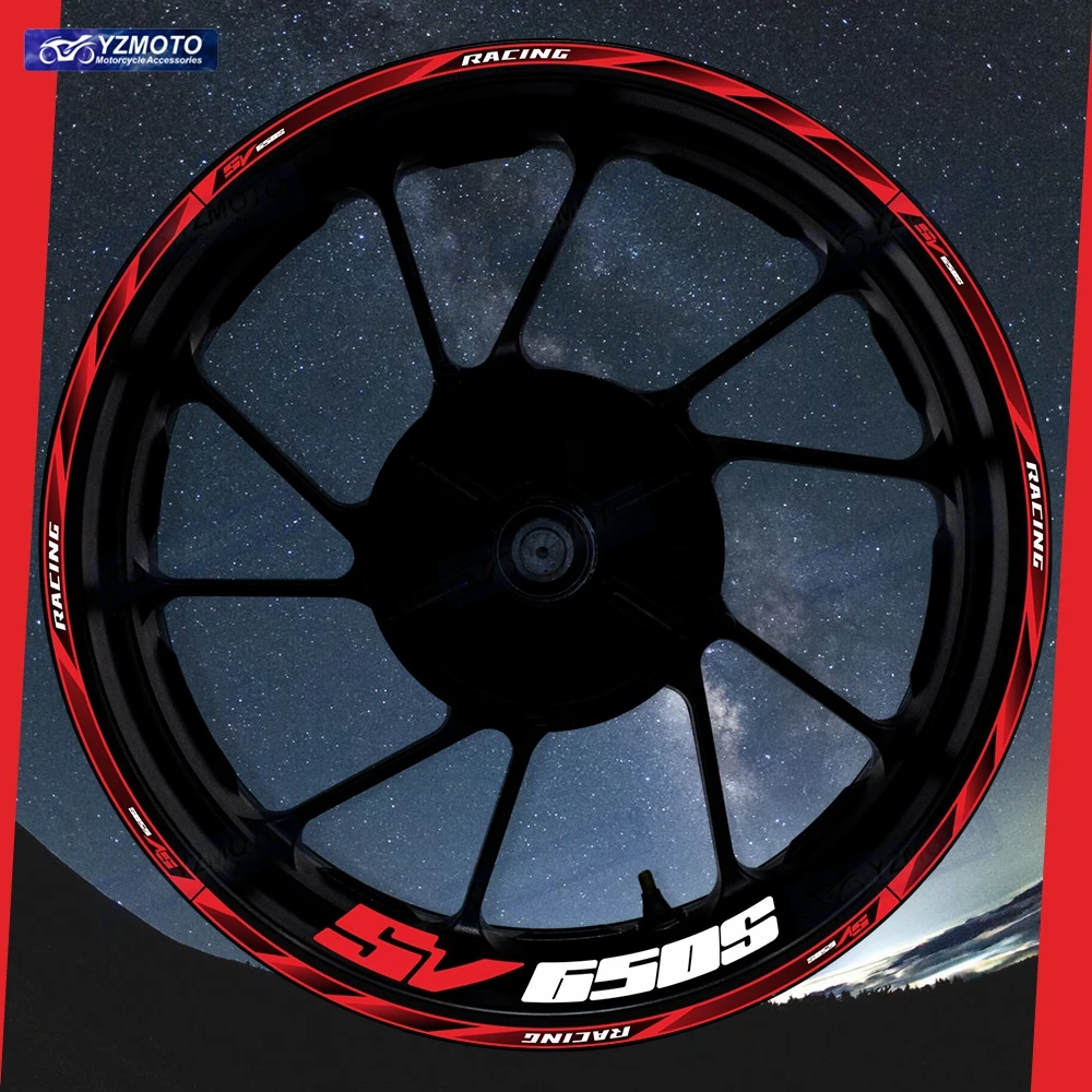 

For SV650S SV 650S Motorcycle 17 Inch Front And Rear Wheel Sticker Hub Decal Reflective Waterproof Decorative Rim Stickers