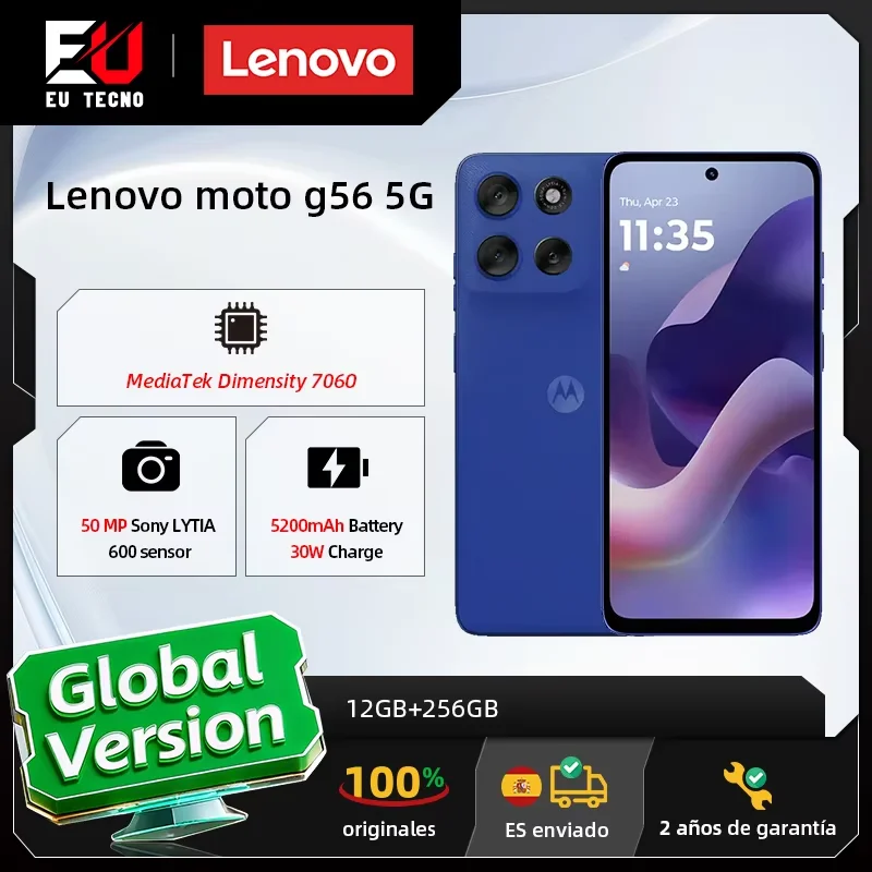 Version mondiale Lenovo moto g56 5G Motorola g56 5G MediaTek Dimensity 7060 6,72 pouces �cran 120 Hz appareil photo arri�re 50 MP IP68 & IP69