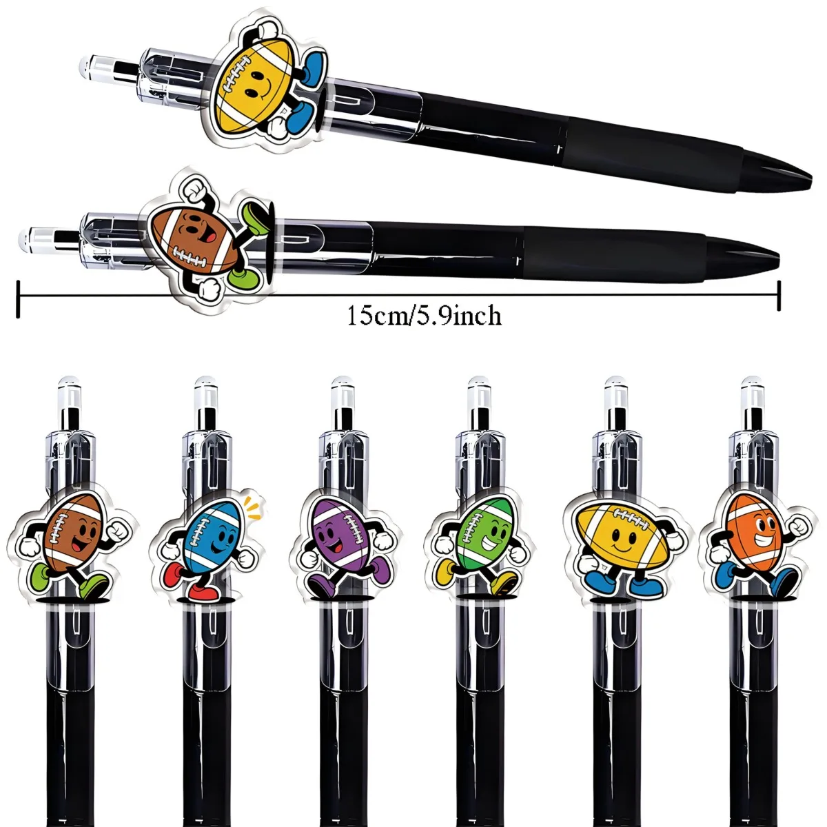 6PCS Rugby Little White Ballpoint Pens Student Writing Pens Creative Stationery Office Supplies Friend Gift Pens