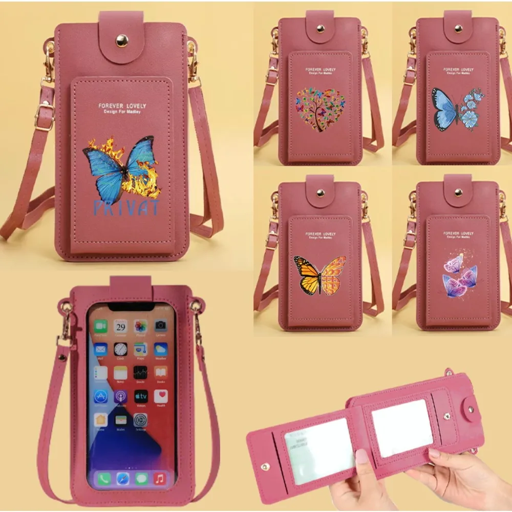 

Женские сумки через плечо серии Butterfly, простая портативная сумка для мобильного телефона, сумка-держатель для карт, универсальные кошельки