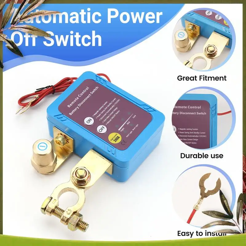 

Portable 12V 240A Remote Battery Disconnect Switch, Automatic Power Off Switch Car Truck Boat Remote Control Switch