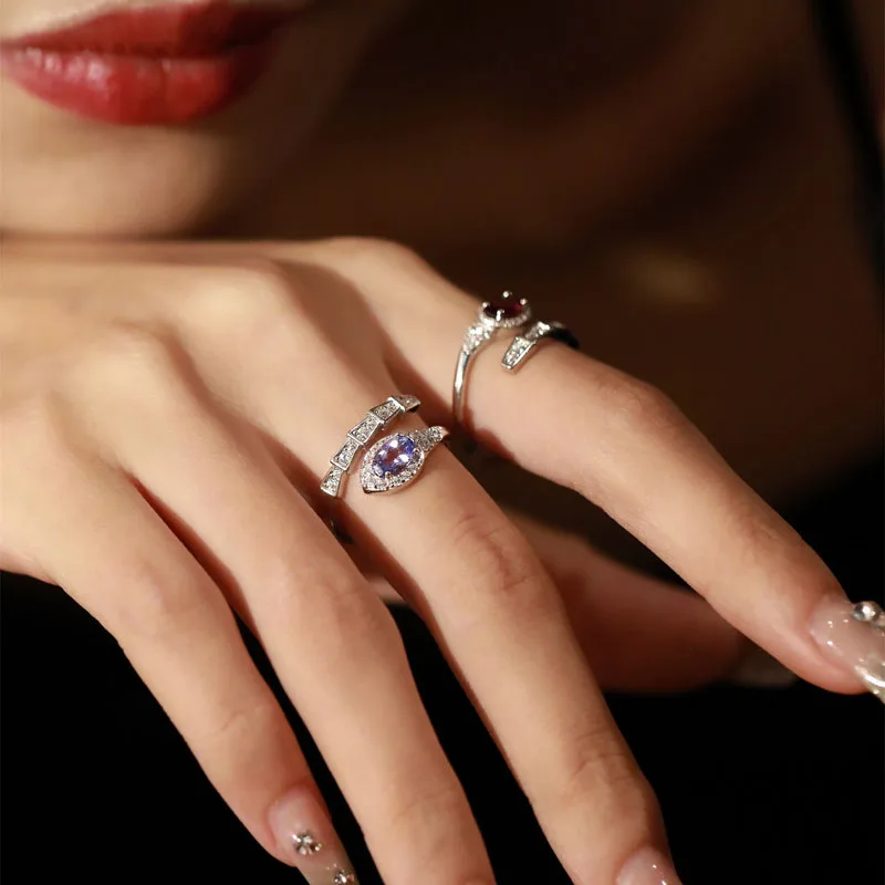 S925 Sterling Silver Adjustable Snake Rings Multiple Options For Women Luxury Jewelry Gift Female Trends Fine Jewelry Wholesale