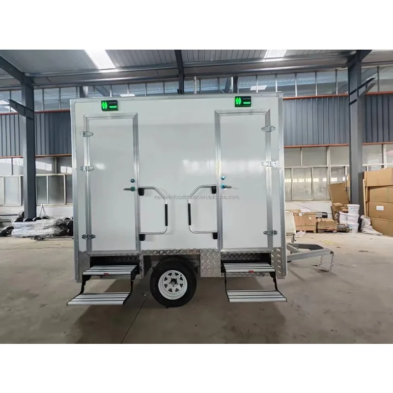 Customized Prefab Portable Mobile Public Zoo Park Truck Trailer Toilet Restroom Mobile Toilet WC With Shower For Sale