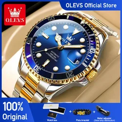 OLEVS Men's Watches Luxury Original Automatic Mechanical Watch for Man Waterproof Stainless Steel Luminous Date Fashion Relogio