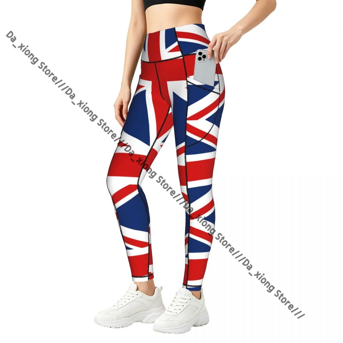 

UK British Flag Yoga Pants Women Elastic Soft Gym Workout Trousers
