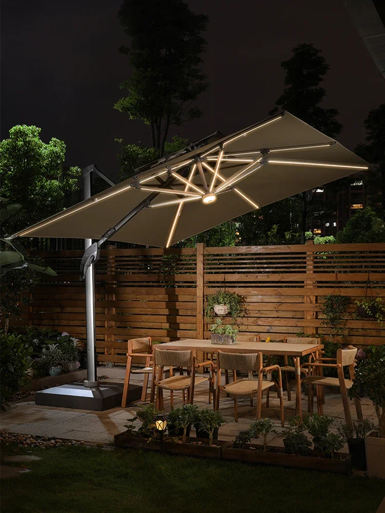 

Outdoor sun umbrella, courtyard garden, solar light bar umbrella, large sun umbrella, villa terrace, outdoor Roman umbrella