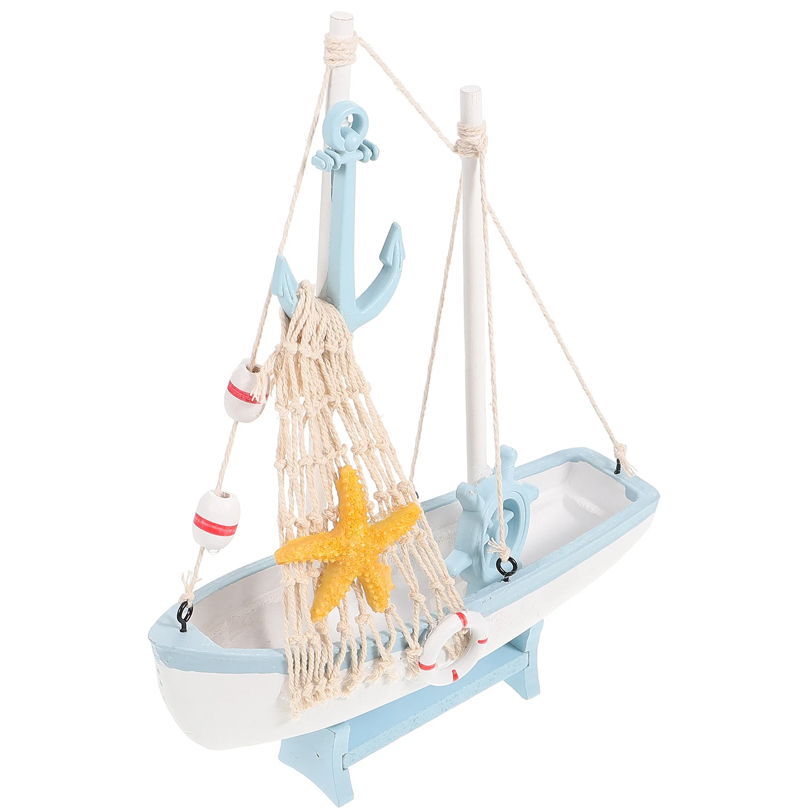 

Sailing Decoration Desktop Sailboat Rustic Ornament Dining Table Creative Ocean Wood Mediterranean Style