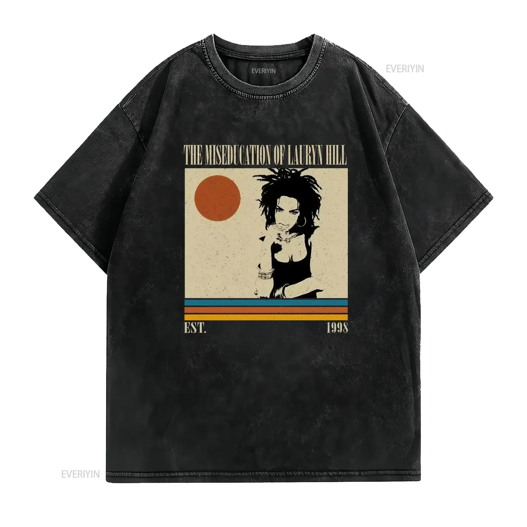 The Miseducation of Lauryn Hill T Shirt Music Vintage Retro SweaT s for him Washed fashion homme graphic Versatile vintage