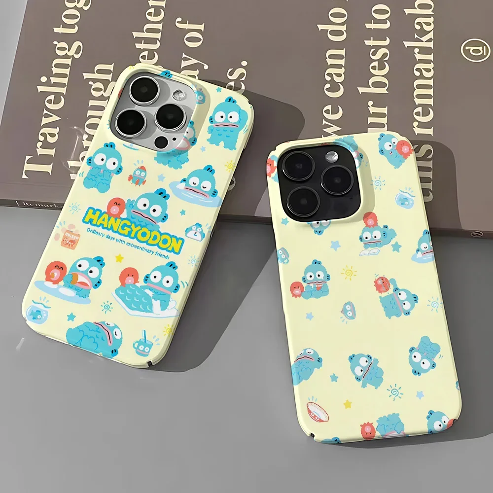 Cute Sanrio Hangyodon Phone Case for IPhone 16 15 14 13 12 11 Pro Max XS XR XSMax 6 7 8 Plus Glossy HD Hard PC Cover