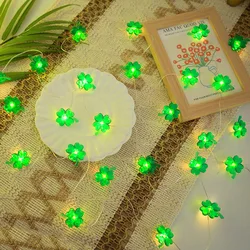 1m St. Patrick's Day LED Light String Green Hat Lucky Four Leaf Clover Irish Carnival Party DIY Happy Ireland Eve 2023