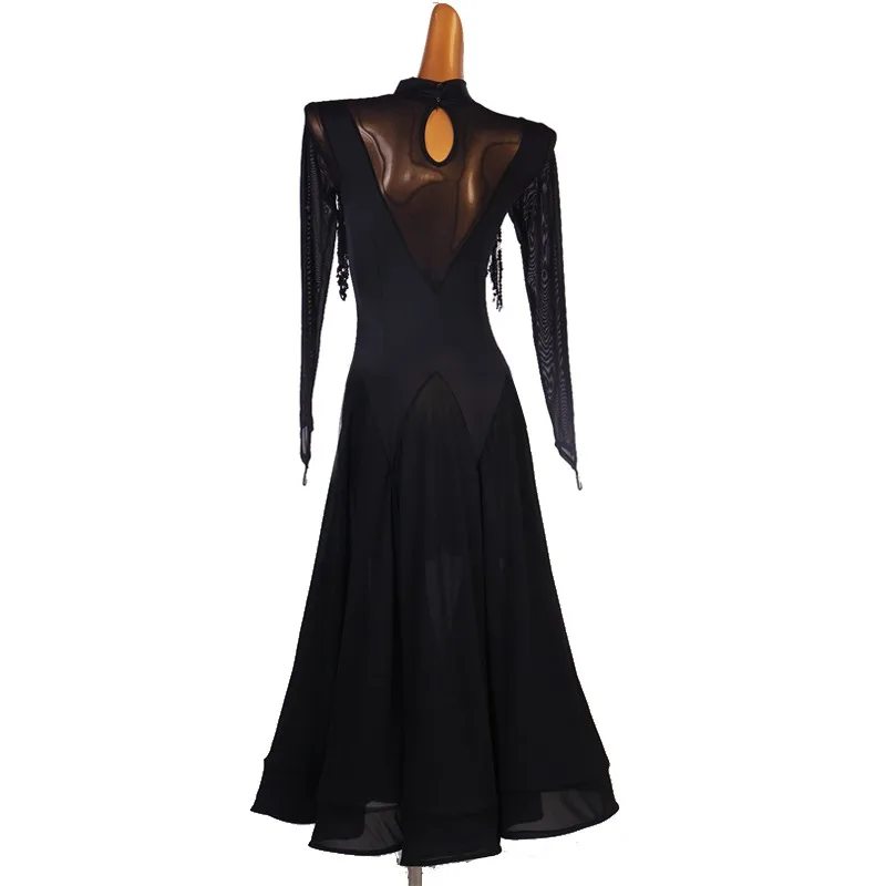 Clothing for Girls Sexy Ballroom Black Dresses 2023New Clothes Competition Dancing Dress Women Dance Standard Waltz Adult Modern