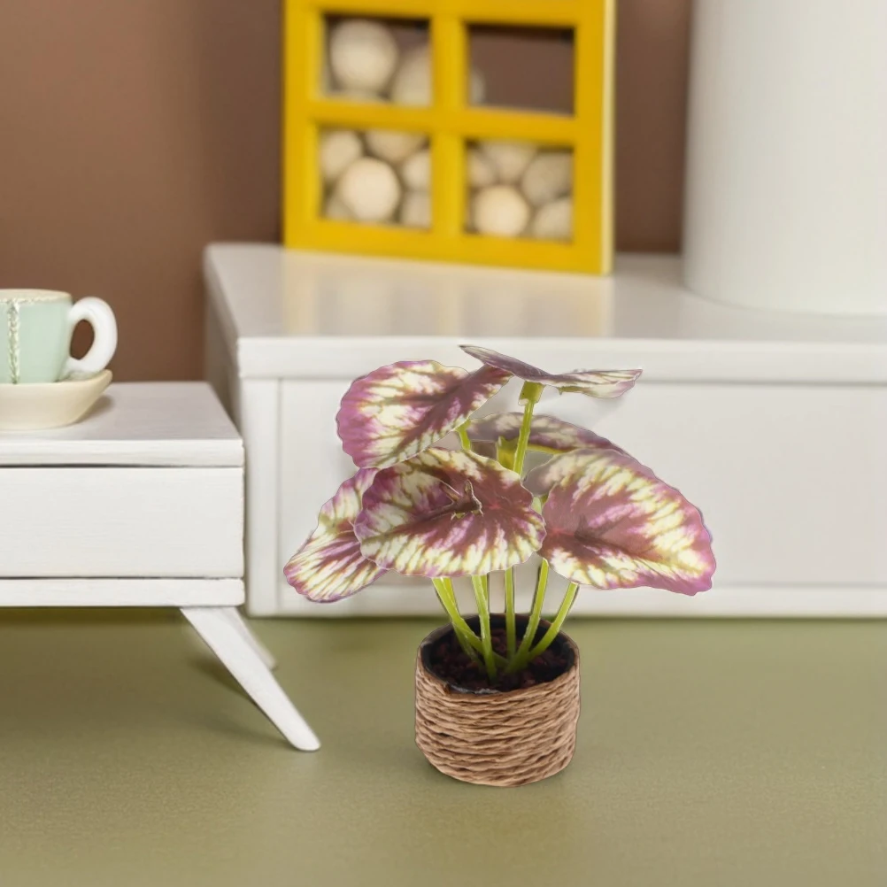 

4 Pcs Artificial Green Plants House Garden Potted Decoration Mini Bonsai Model Dollhouse Plastic Craft