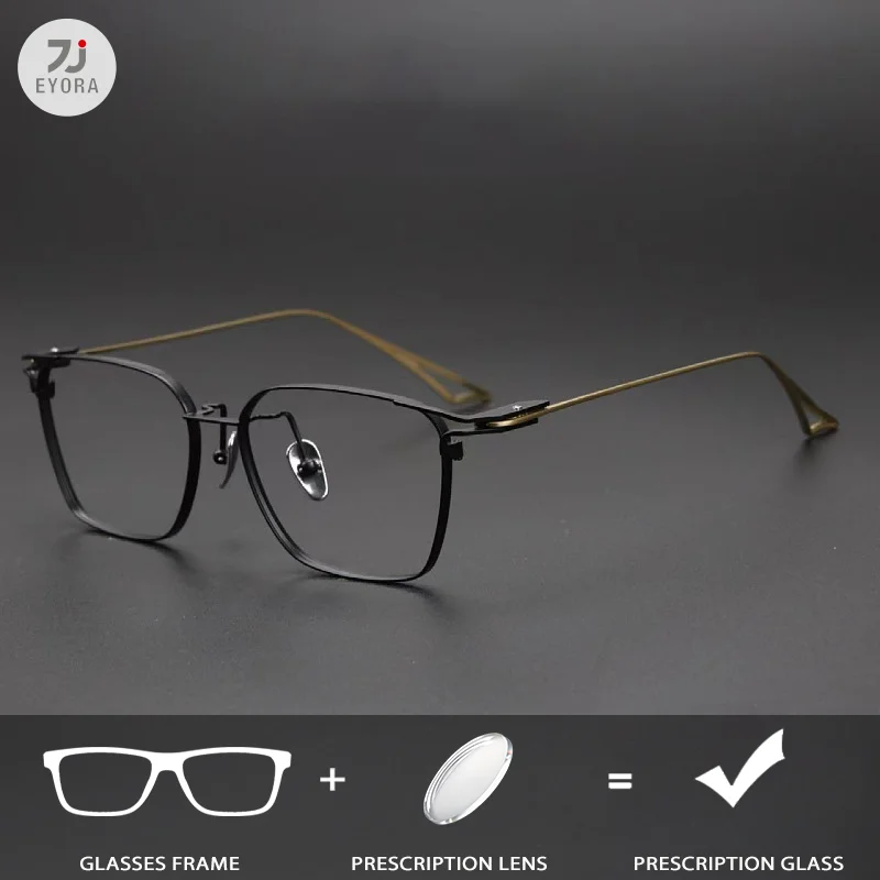 EYORA Ultralight Pure Ti Square Reading Glasses for Men Photochromic Anti Blue Ray Intelligent Progressive Multifocal Lenses