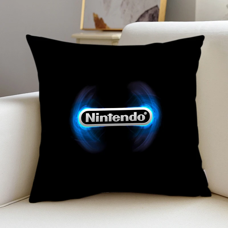 Square pillow bedroom sofa leisure comfortable pillow car living room Game company Nintendo LOGO tide Game pillowcase Home Decor