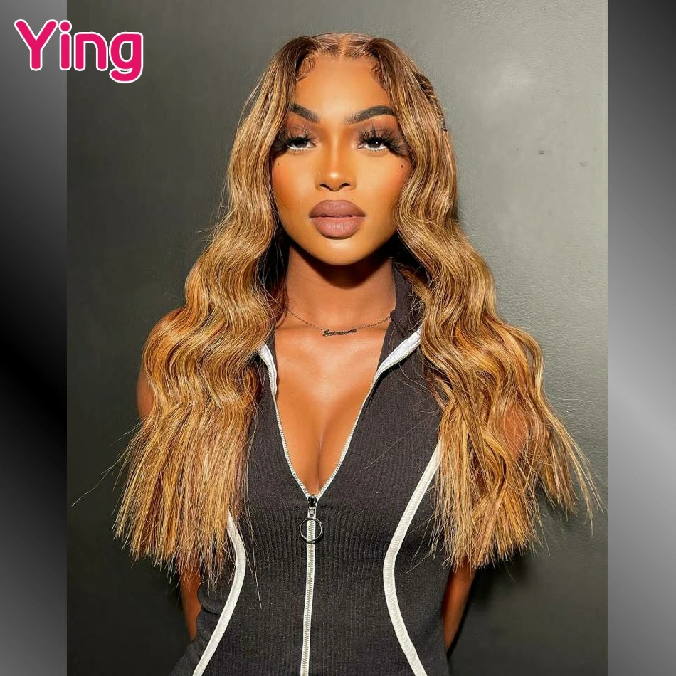 

Highlight Brown 27 Colored Body Wave 13x6 Lace Front Human Hair Wigs 12A PrePlucked Peruvian Remy Ready Go Wigs For Black Women