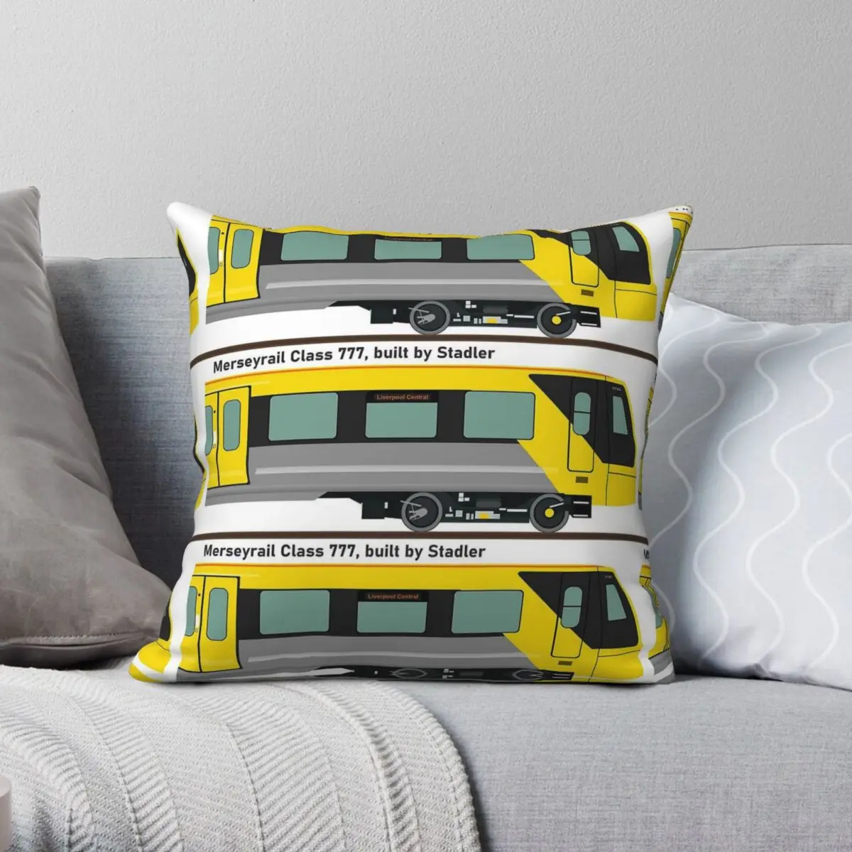 Merseyrail Class 777 Profile Square Pillowcase Polyester Linen Velvet Creative Zip Decorative Throw Pillow Case Cushion Case 18