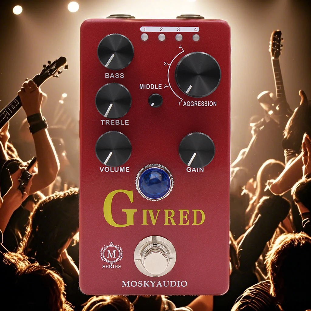 GIV RED Purple Channel Pedal Guitar Bass Effect Pedal and Four Models With True Bypass Preamp/Overdrive/Distortion MOSKYaudio