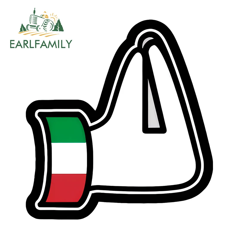 EARLFAMILY Italian Hand Gesture Car Stickers And Decals Sign Car Door Decal Simple Practical Waterproof Occlusion Scratch Decals