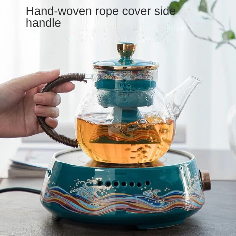 Electric Pottery Oven Automatic Glass Kettle High Temperature Resistant Kitchen Cookware Tea Maker 400-500ml Steam Tea Maker Set