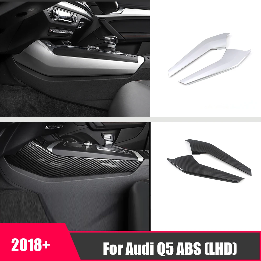 

ABS Carbon/Matte For Audi Q5 2018-2021 2022 Car gear shift knob side cover decoration Strip Cover Trim Auto styling accessories