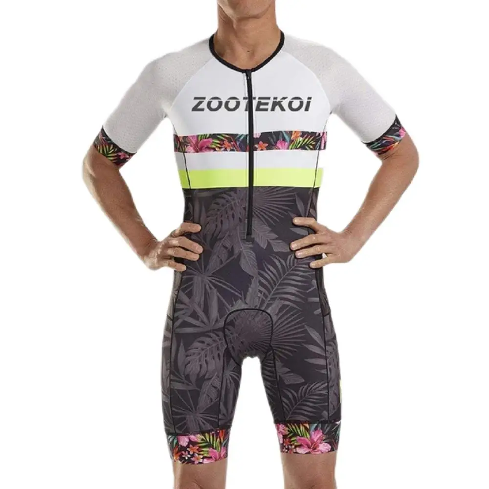 

Zootekoi Summer Men's Triathlon Skinsuit Cycling Jersey Short Sleeve Jumpsuit Road Mtb Bike Tights Tri Kit Ropa Ciclismo Hombre