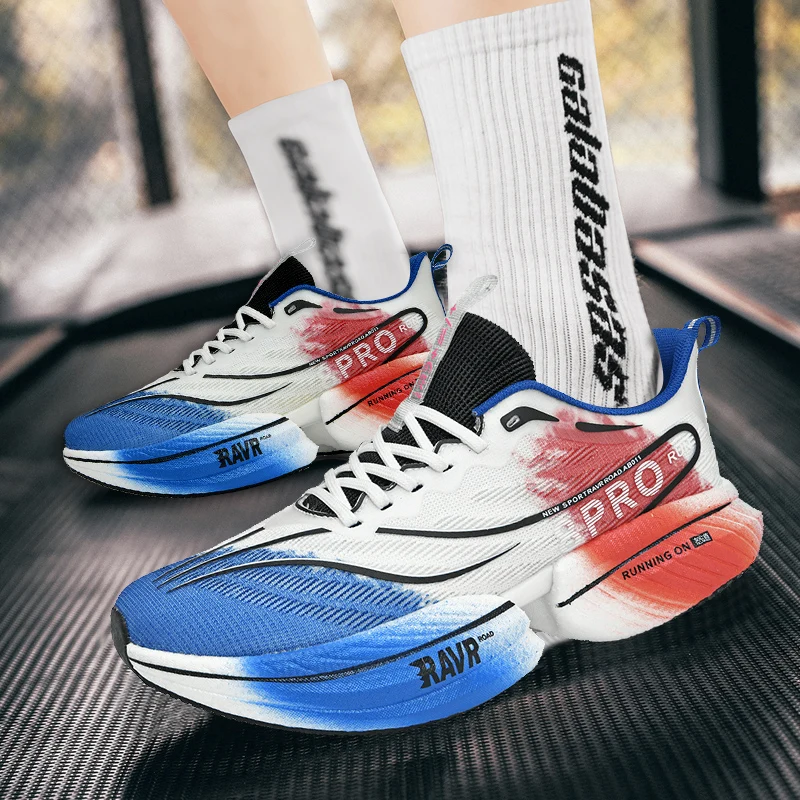 

Новые кроссовки для бега и марафонского спорта, сетчатая ткань с настоящей карбоновой пластиной, мужская и женская походная обувь 2025 года, мужская