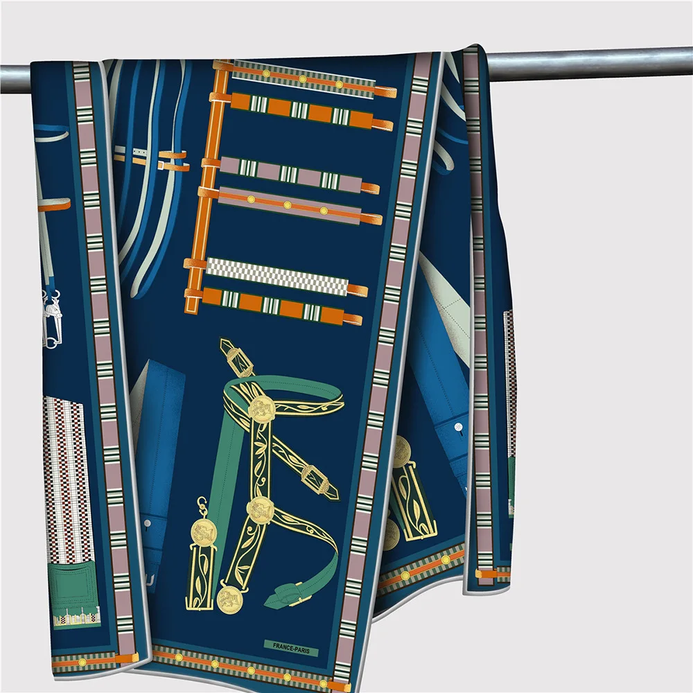 الفاخرة مصمم حك وشاح 150 سنتيمتر 40 شالات طويلة امرأة الأوشحة للرقبة إكسسوارات الشعر حزام حقيبة الديكور هدية الكريسماس #4