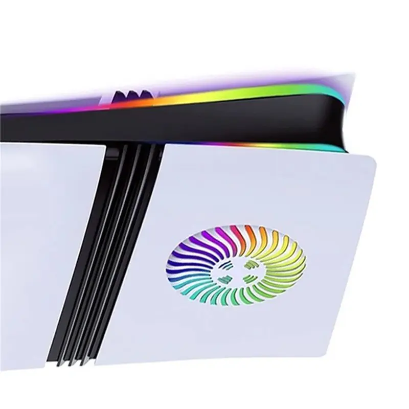 AY14 -For PS5 Pro Console Replacement Panel, Scratch-Resistant Panel Cover With Heat Dissipation Holes And Light Strip