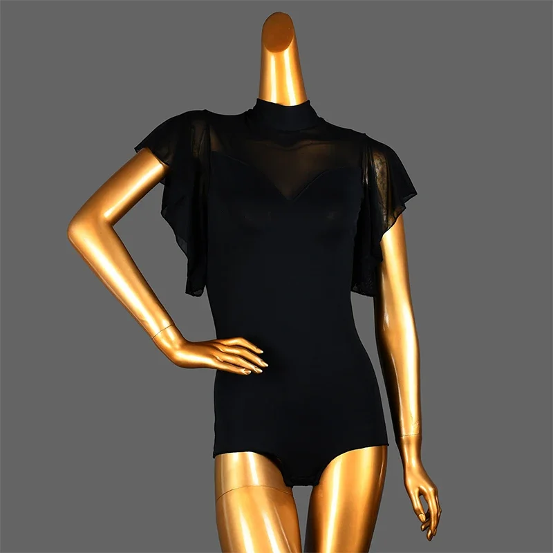 Women Black Short Sleeve Bodysuit Autumn Winter Turtleneck Bodysuits Womens Sexy Bodycon Cha Cha High Waist Romper Body Femee