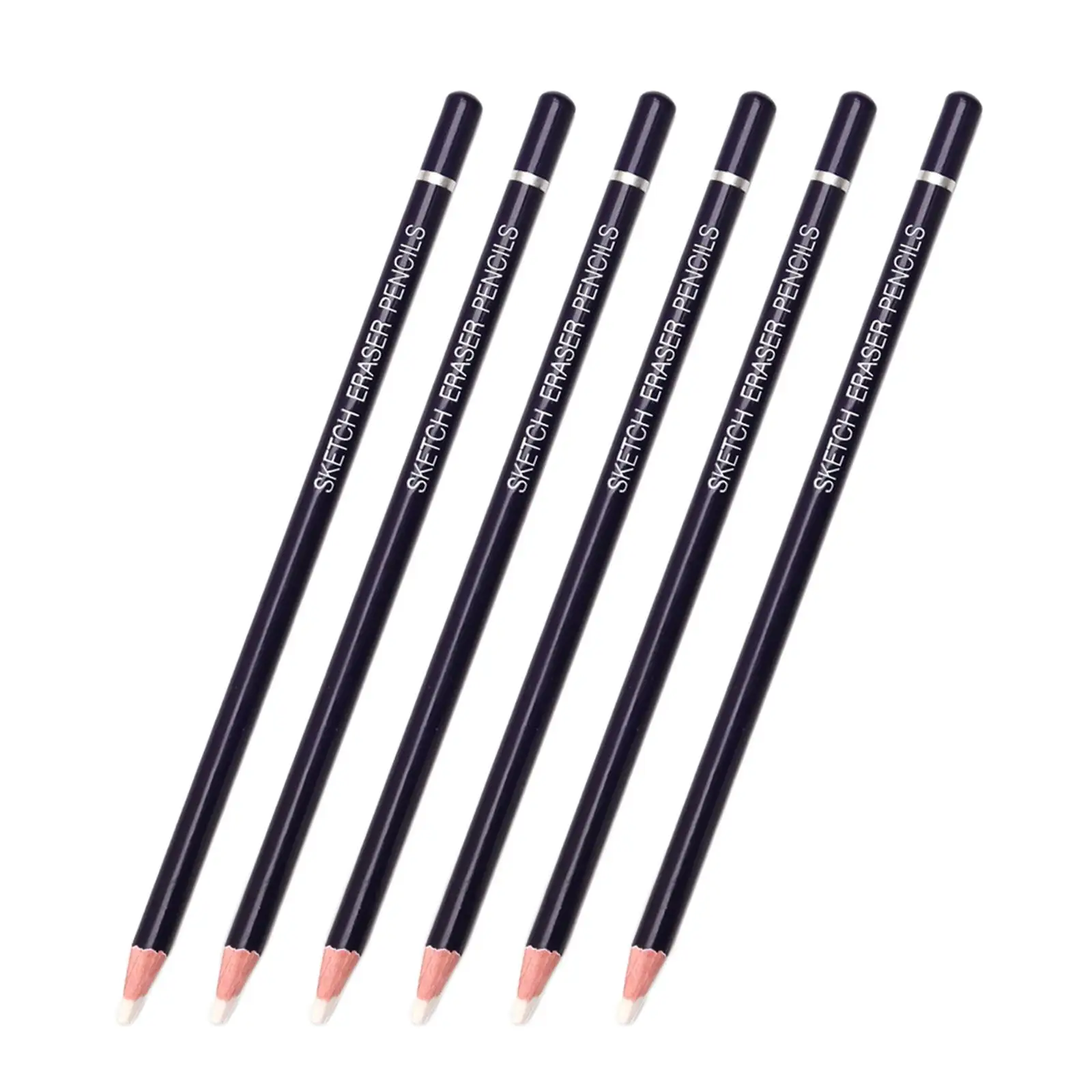6pcs Artist Rubber Eraser Pencil High-gloss Erasing Pencils for Art Drawing Sketches Correction Stationery