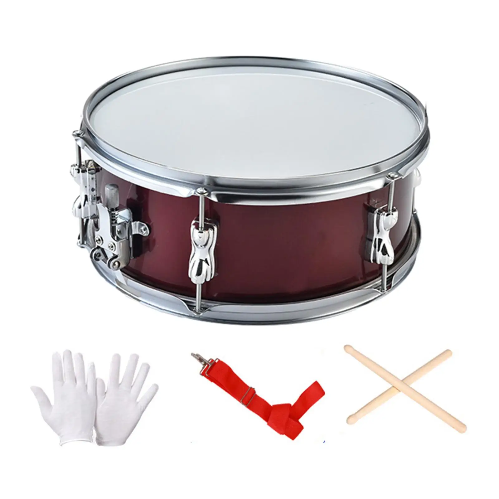 13inch Snare Drum Portable with Drumsticks Lightweight Percussion Instrument for Beginners Teens Children