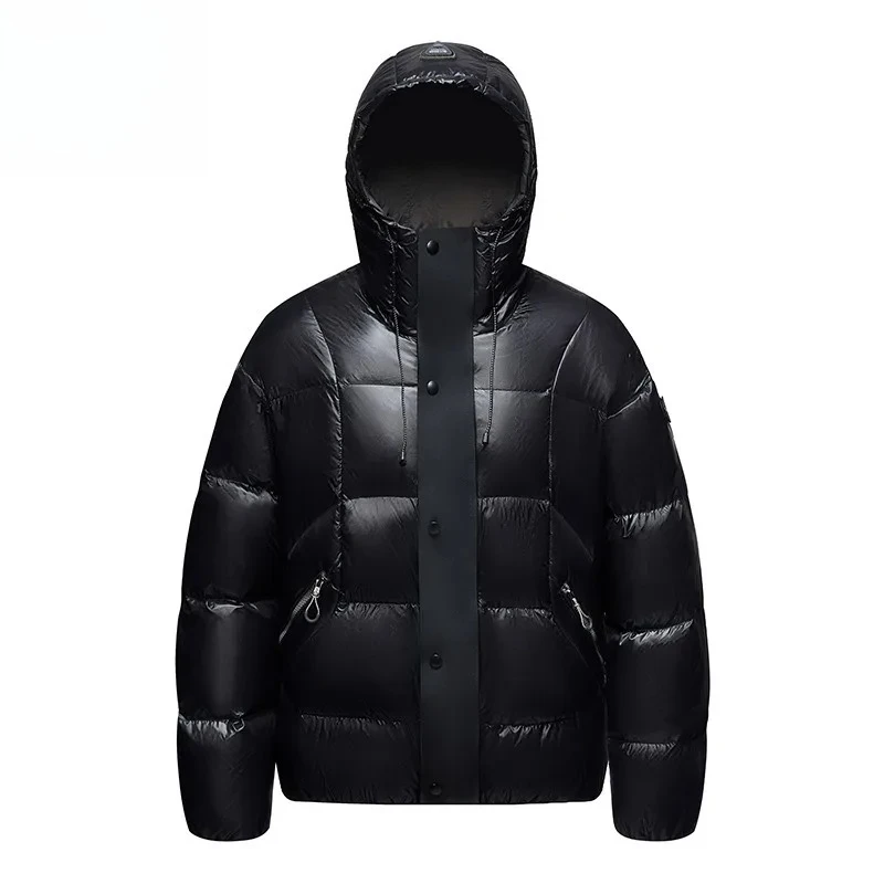 

Hooded Casual Duck Down Coats High Quality Male Ski Windproof Warm Coat Winter Down Jacket Men Black Shiny Puffer Jackets