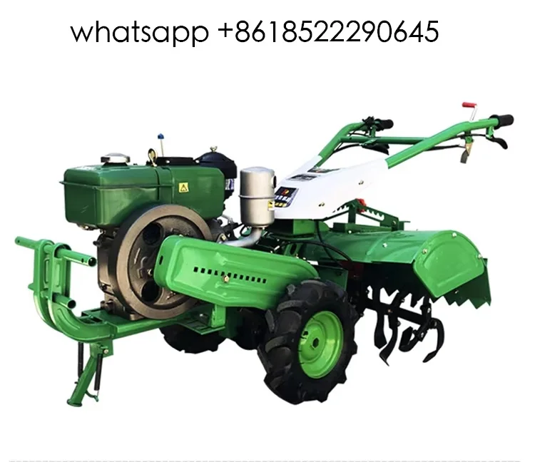 Agricultural Water-cooled diesel 8HP wheel drive pastoral weeder loose soil rotary tiller multi-function management machine