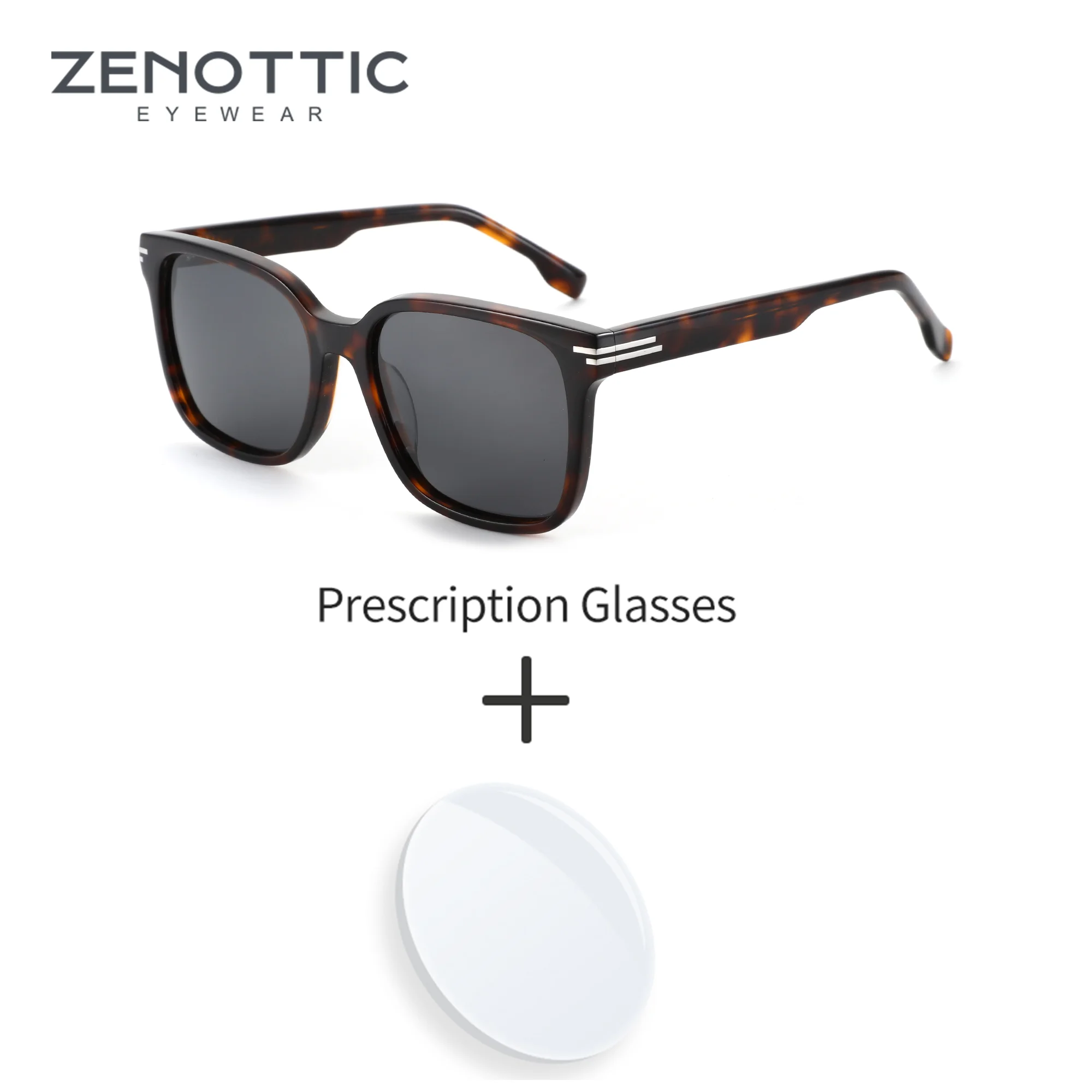 

ZENOTTIC S Size Handmade Acetate UV400 Myopia Sunglasses Prescription Custom Men Polarized Optical Sun Glasses Driving Shades