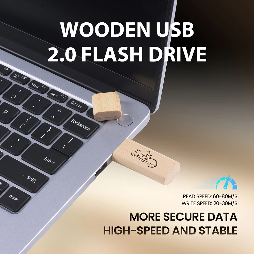 محرك فلاش USB من الخيزران 128 جيجابايت شعار مخصص مجاني ذاكرة عصا 64 جيجابايت عالية السرعة ذاكرة عصا 32 جيجابايت صندوق طباعة ملون U القرص 16 جيجابايت