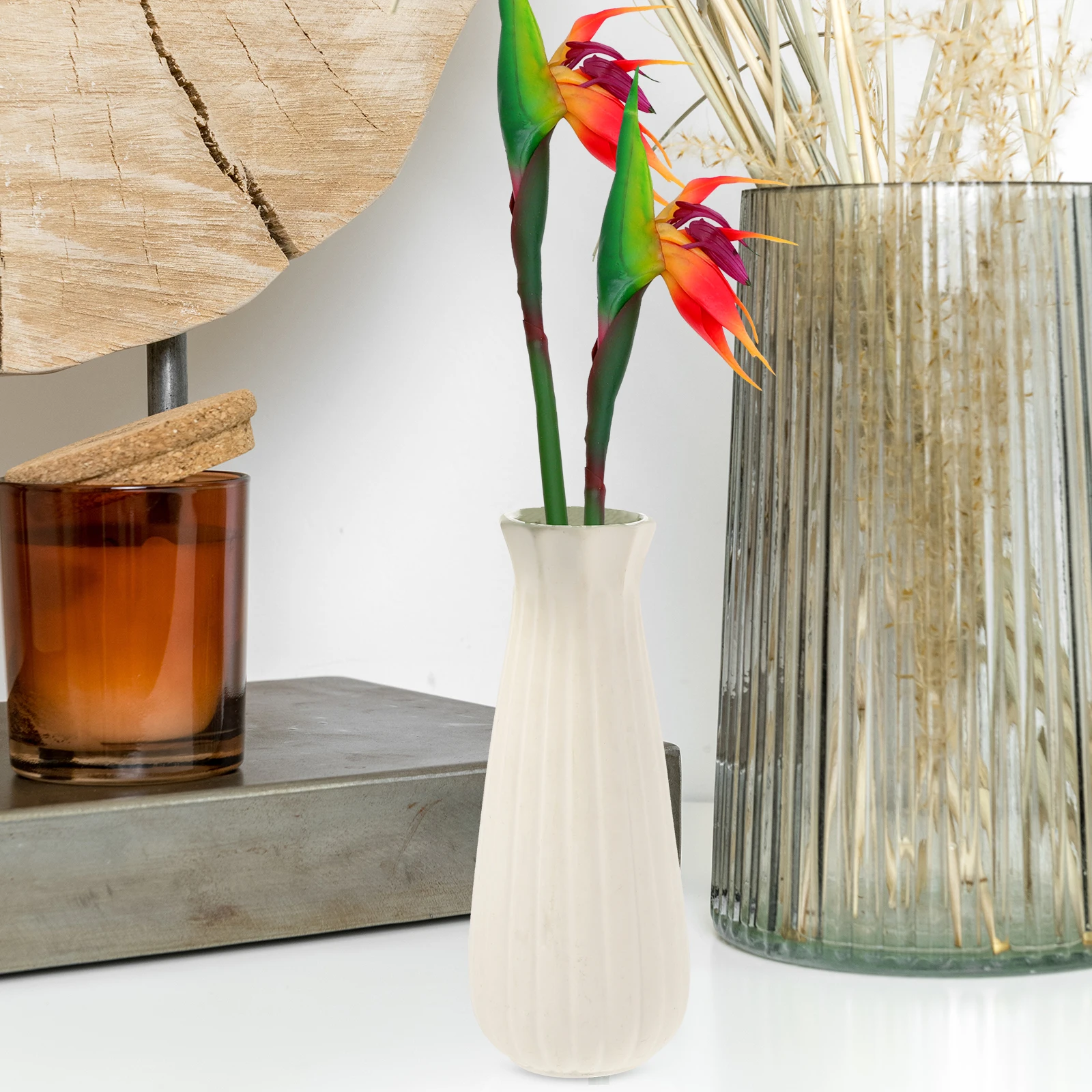 

Artificial Flower Stem Large Delicate Simulation Strelitzia Reginae for Home Office Vase Decoration Natural Touch DIY Flexible