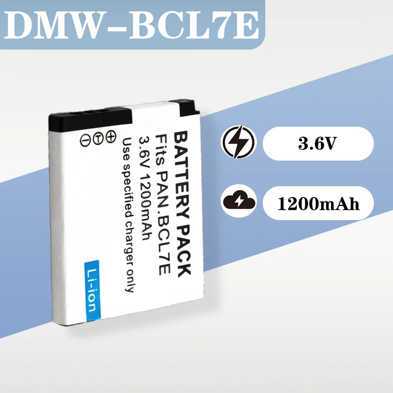 

3.6V 1200mAh Battery Compatible with Panasonic DMW-BCL7E, Suitable for DMC-FH50, FS50, SZ3, SZ9, XS1, XS3, FH10 and SZ10 Cameras