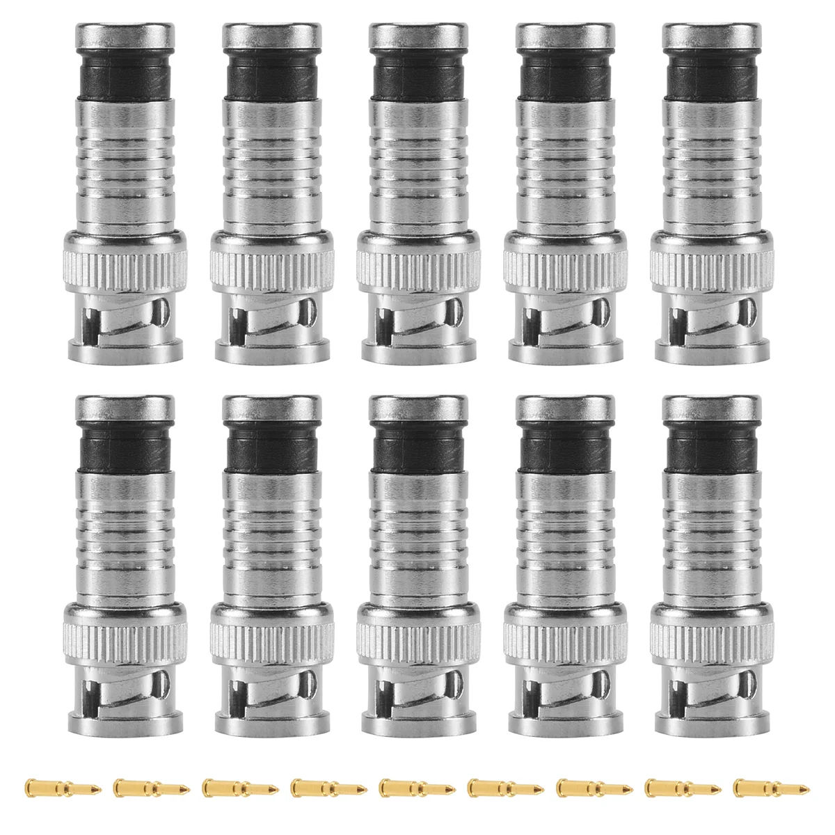 10 pcs BNC Compression Connector for Coax RG59 Cable CCTV Cameras