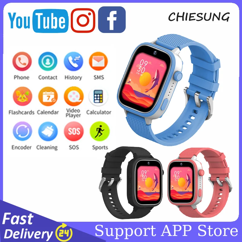 Waterproof Smart Watch for Kids, 4G, WiFi, Rastreador GPS, Jogos de localização, Video Call, Câmera, SOS, Cartão Sim traseiro