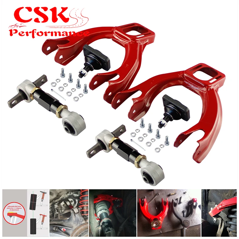 Adjustable Front Camber Control Arm Kit for Acura Integra GS 97-01 LS 94-01 RS 94-99 Honda Civic 93-95 Del Sol 93-97