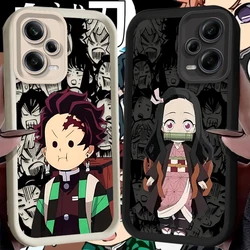 Zabawne etui na telefon Demon Slayer dla Xiaomi Redmi Note 13 12 11 Pro Plus 4G 5G 12S 11S 10S 10 9 9S 8 12C 13C A3 Miękki silikon Funda