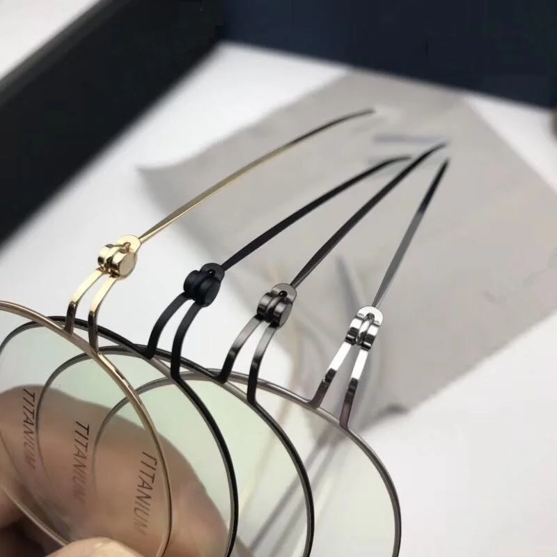 Denmark Brand Retro Round Titanium Gasses Frame Men Women Screwless Light Oval Eyewear Myopia Optical Prescription Eyeglasses image 4