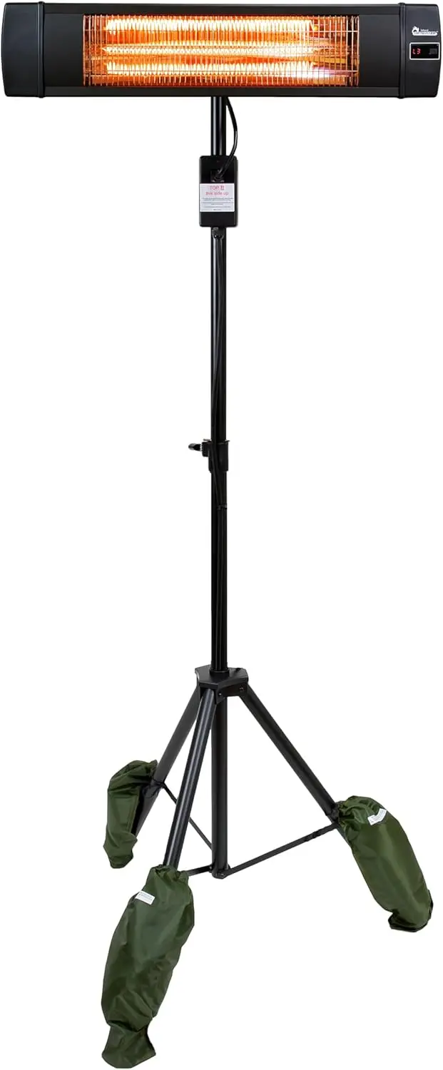 Carbon Infrared Patio Heater with Tripod, Black, 23x40 Inches, heating element , pool  , patio heater