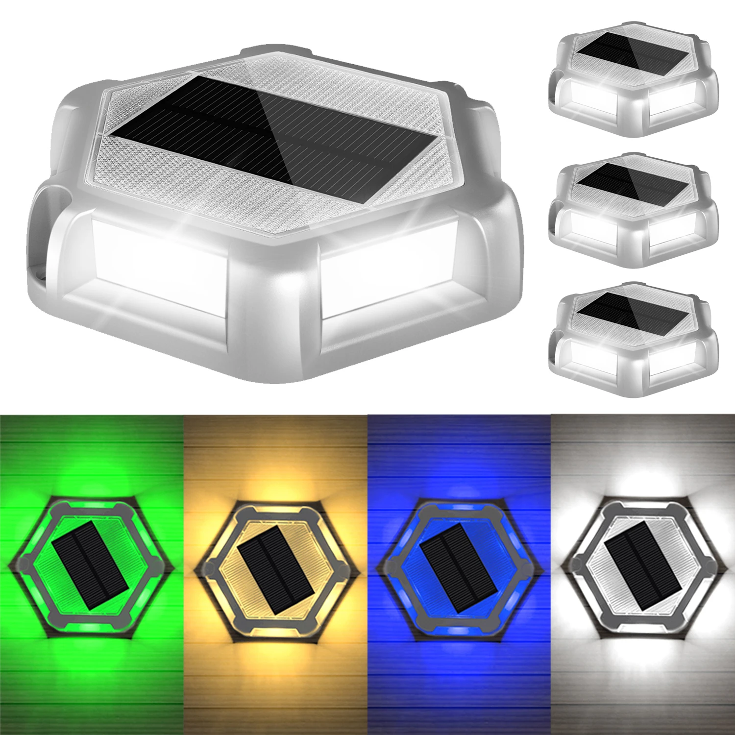 

1PC Green/3000K/6000K/Blue Solar Deck Lights LED Step Lamp Stair Light Outdoor For Railing Fence Yard Lamp Exterior Decorative